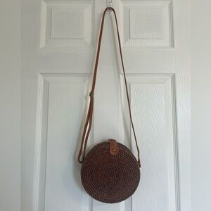 Brown Woven Crossbody Bag